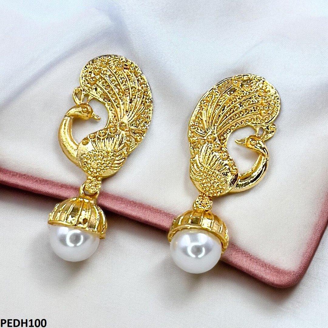 PEDH100 MZM Peacock Pearl/Drop Earrings