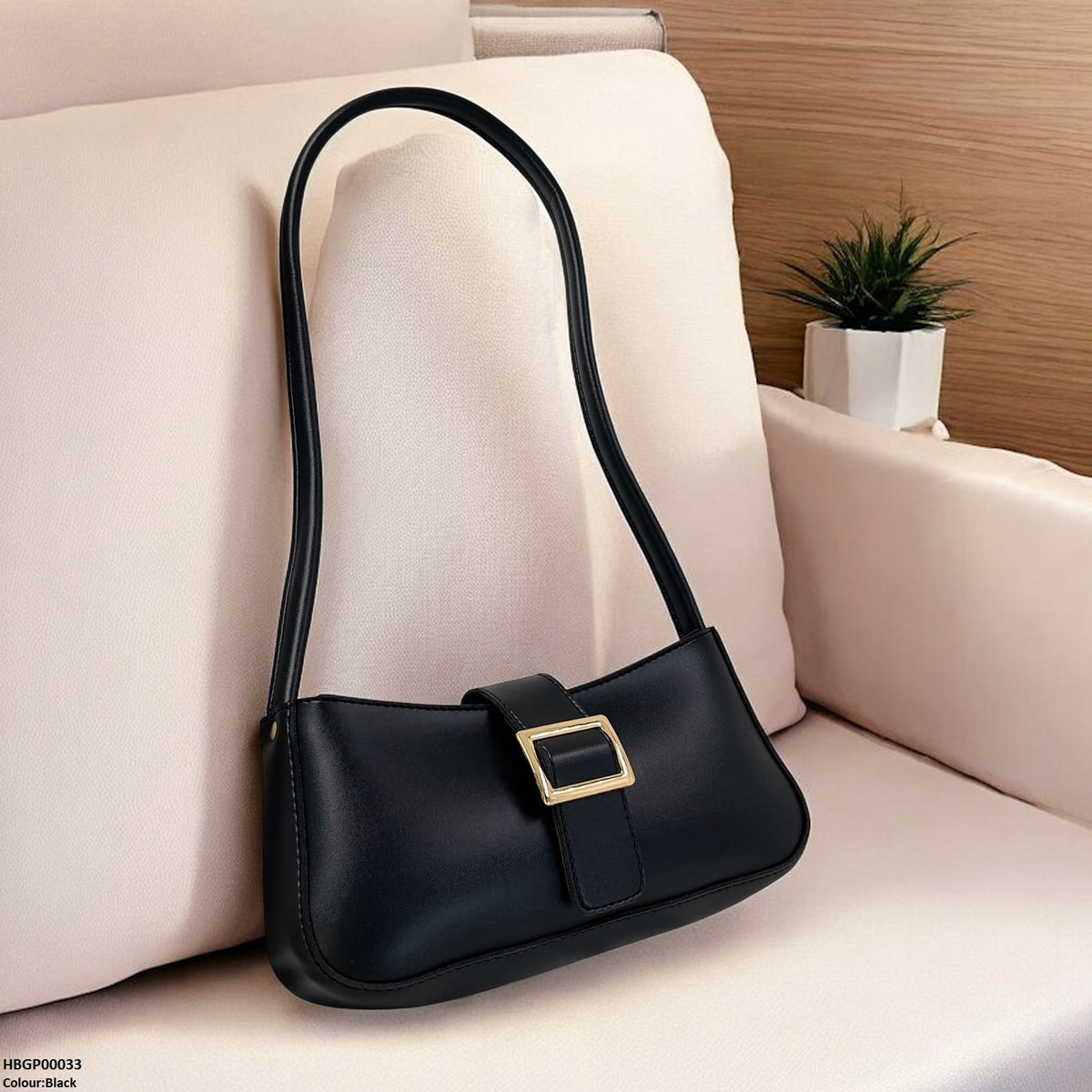 HBGP00033 Midnight Buckle Armpit Ladies Hand Bag