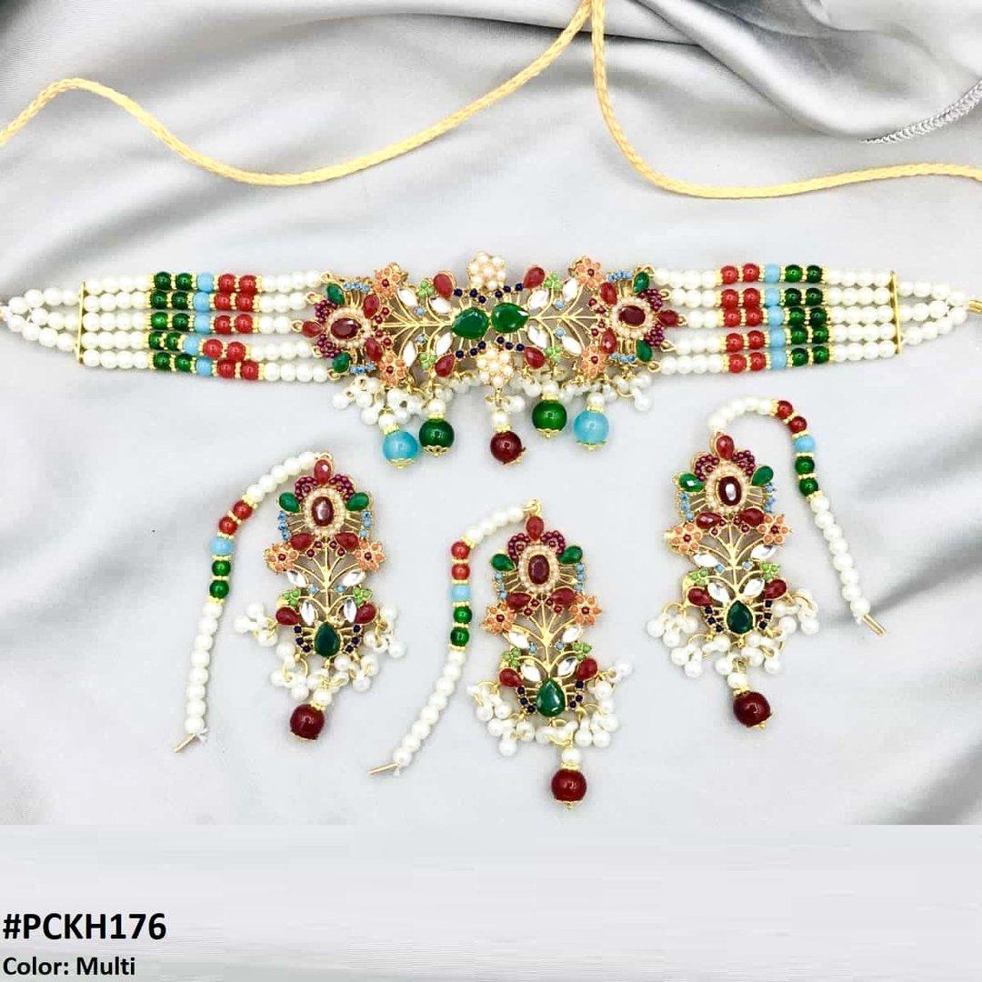 PCKH176 SDQ Flower Neck Choker Set