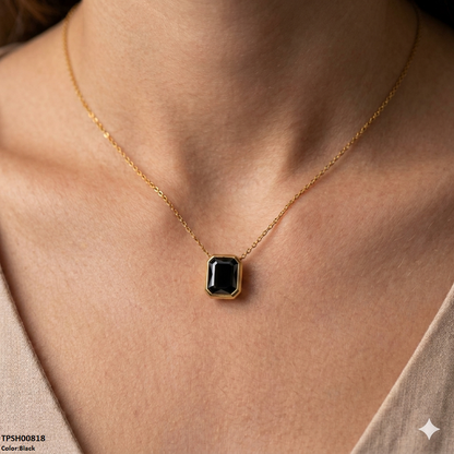 TPSH00818 MSJ Stainless Steel Rectangle Drop Pendant - TPSH