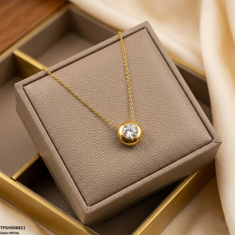 TPSH00821 MSJ Stainless Steel Round Drop Pendant - TPSH