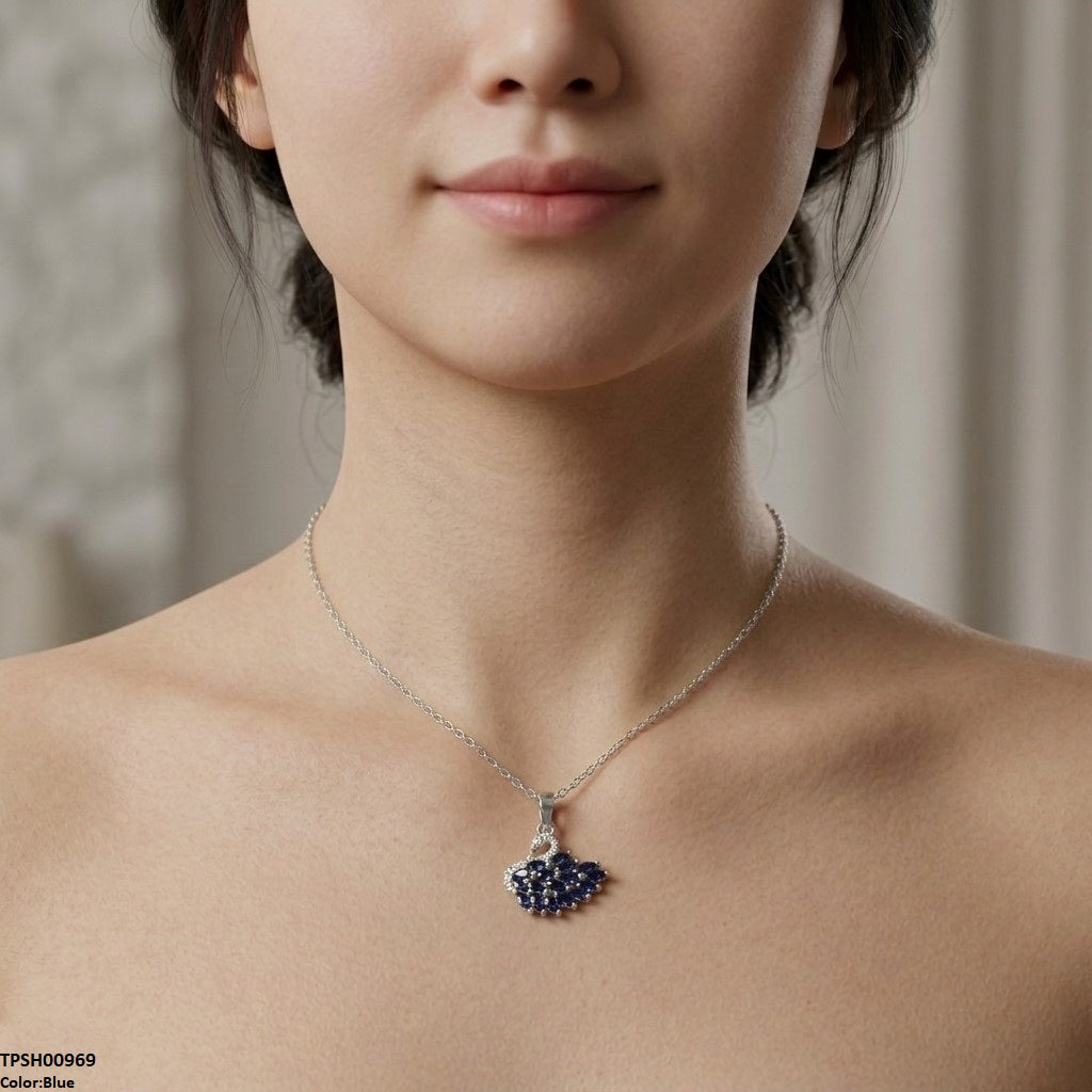 TPSH00969 TNR Stainless Steel Zircon Duck Pendant - TPSH
