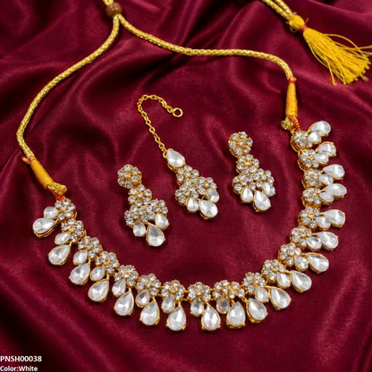 PNSH00038 FRN Flower/Tear Necklace Set - PNSH