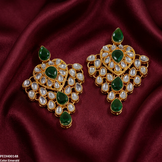 PEDH00148 FRN Heart Tear Drop Earrings - PEDH